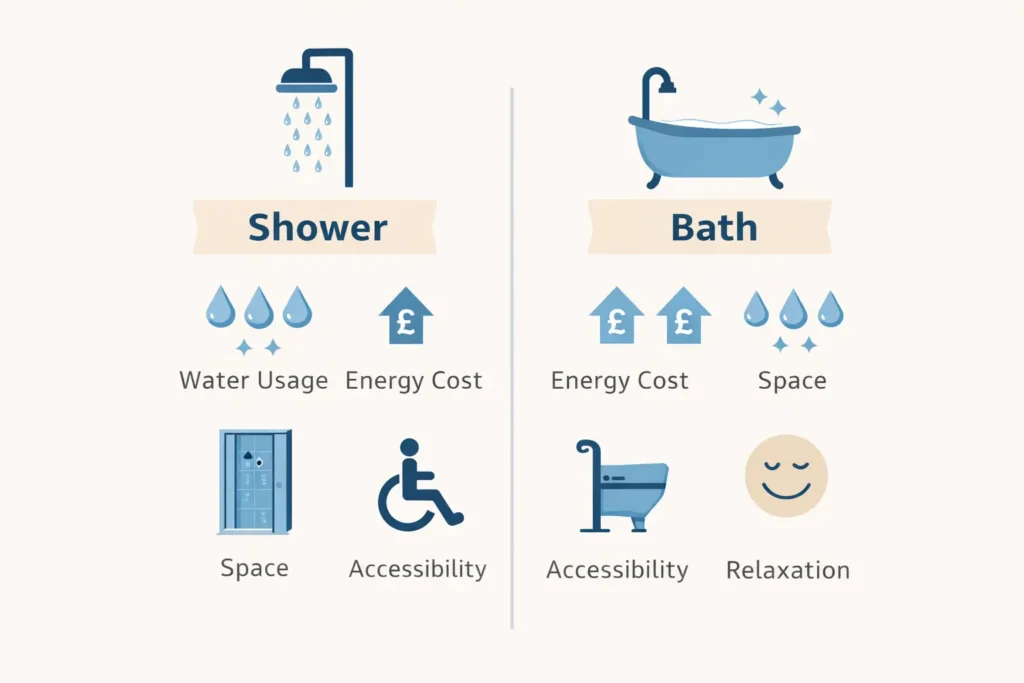 shower vs bath comparision